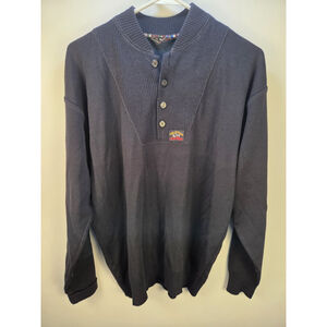 Paul & Shark Yachting Men Knitted Pullover W/ Button Placket Medium Marine